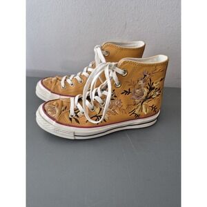 Size 5 - Converse Chuck 70 High Parkway Floral Embroidery - Turmeric Gold W